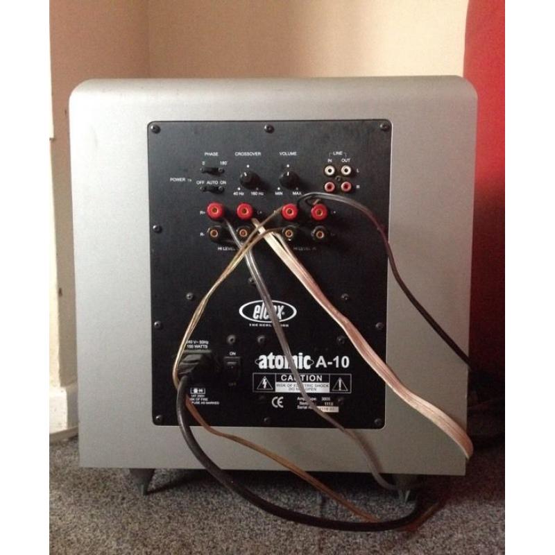 Eltax atomic a-10 powered bass bin