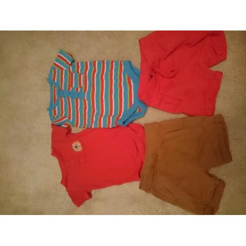 "Tu" 3-6 months 2 vests and 2 shorts