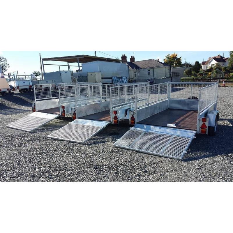 TRAILERS WITH MESHSIDES & RAMP LED LIGHTS SPARE WHEEL HEAVY DUTY