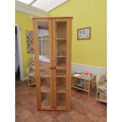 Pine and Glass Display Cabinet