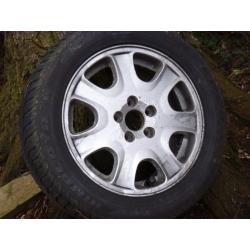 Four winter tyres on wheels for Volvo V70 D5