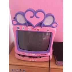 Kids pink Disney to and DVD player