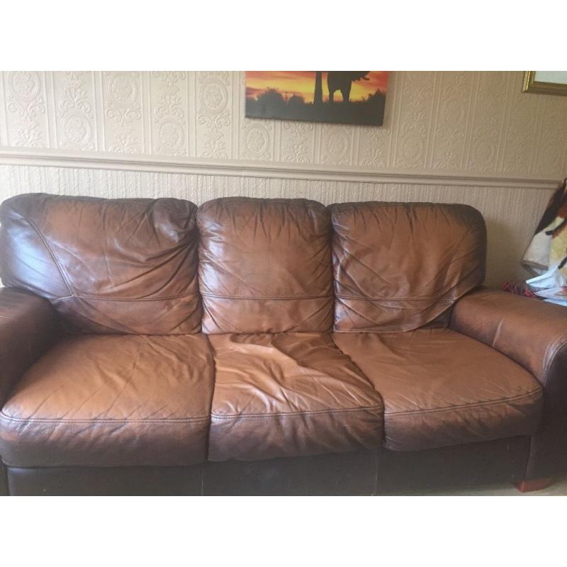 3 seater and 2 seater Italian Leather sofa.