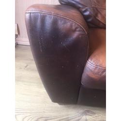 3 seater and 2 seater Italian Leather sofa.