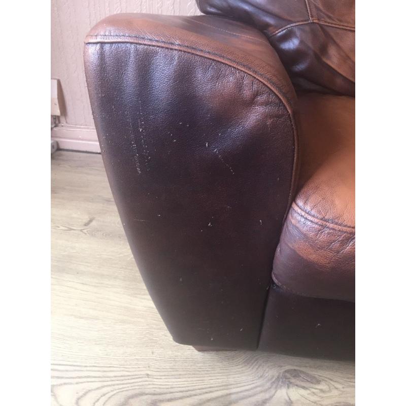 3 seater and 2 seater Italian Leather sofa.