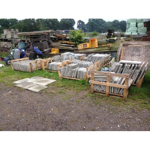 Bradstone grey green old town paving slabs