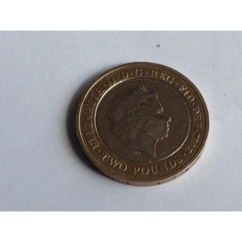 Rare: 2012 Charles Dickens Two Pound Coin with Minting Error. Ideal for collectors