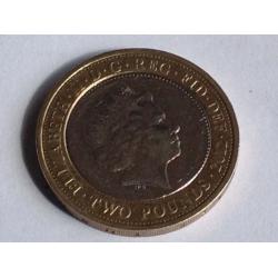Rare: 2012 Charles Dickens Two Pound Coin with Minting Error. Ideal for collectors