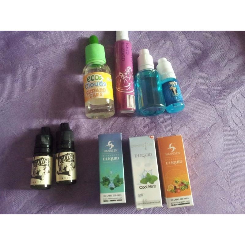 Mixed e-juices.
