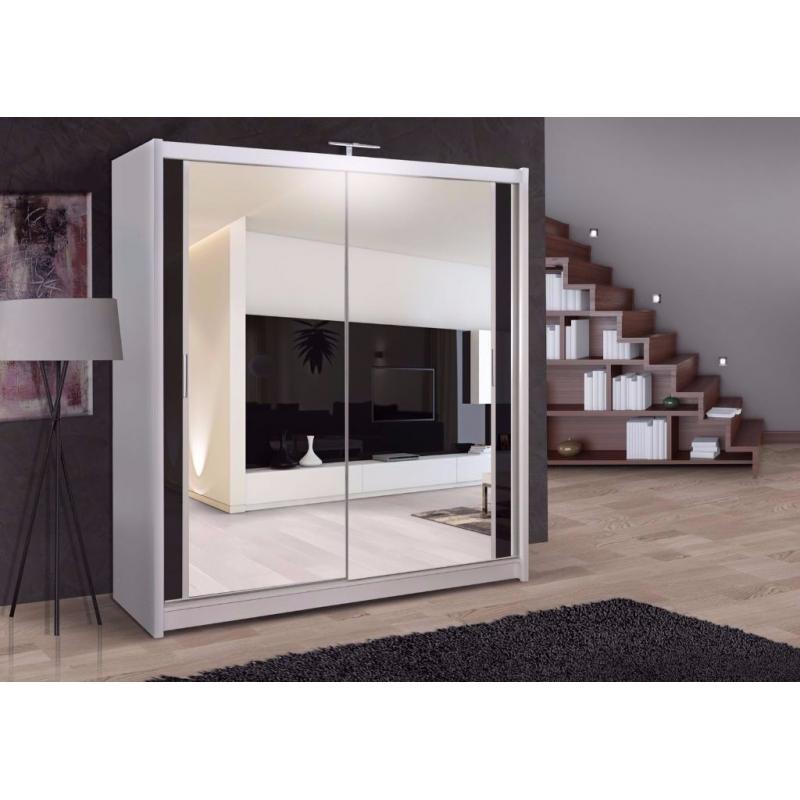 BRAND NEW 2 DOOR WARDROBE SLIDING IN WHITE COLOUR SLIDING DOOR WARDROBE