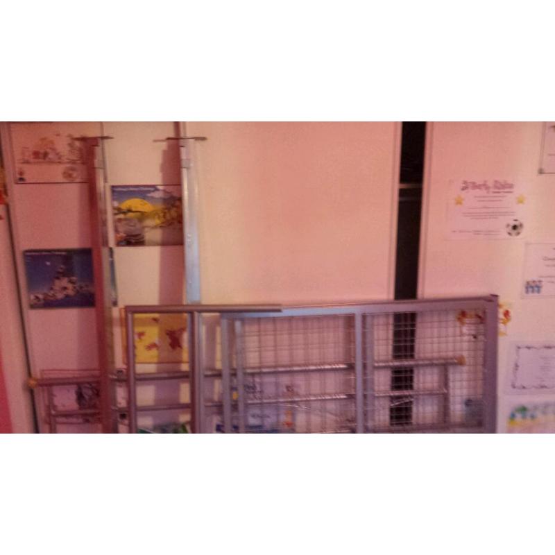 Silver metal double bed frame
