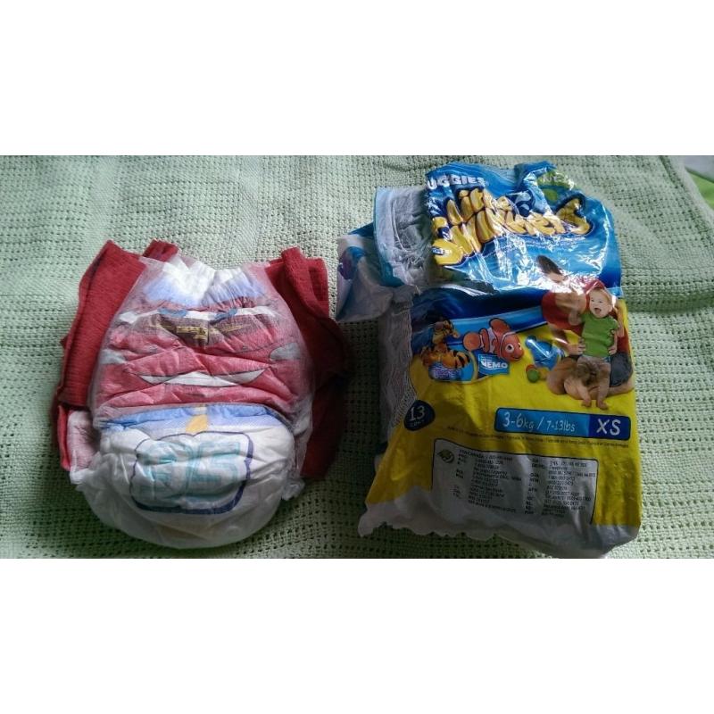 Free disposable nappies + swim nappies size 2