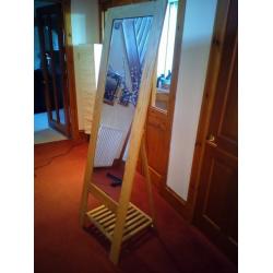 Solid Oak freestanding mirror