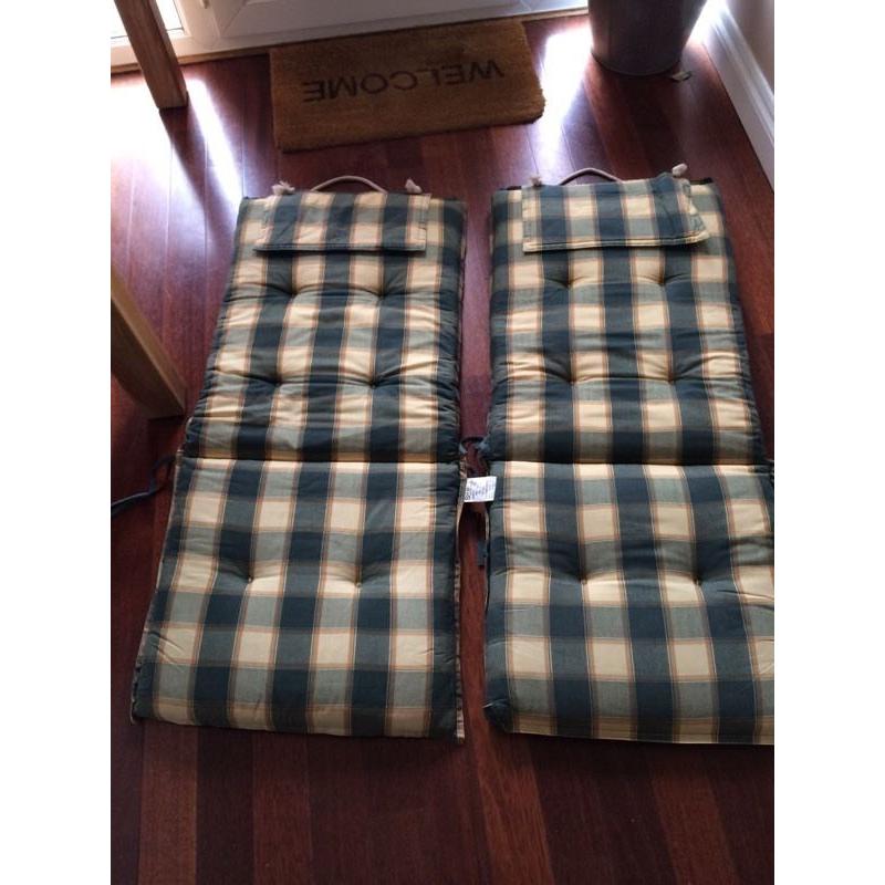 Padded seat cushions for patio chairs x6