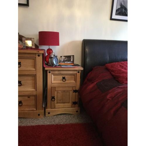 Corona Mexican pine bedside chest