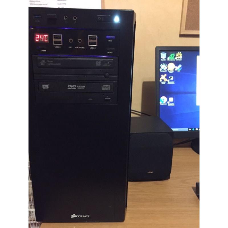 4K High spec Dual Monitor Gaming PC Set Up 16gb ram 80 plus gold psu