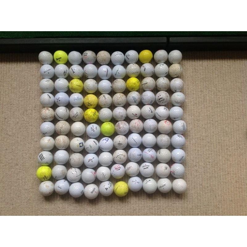 Golf balls- bag of 100 lake balls, mixture of brands. Srixon, Nike, call away etc