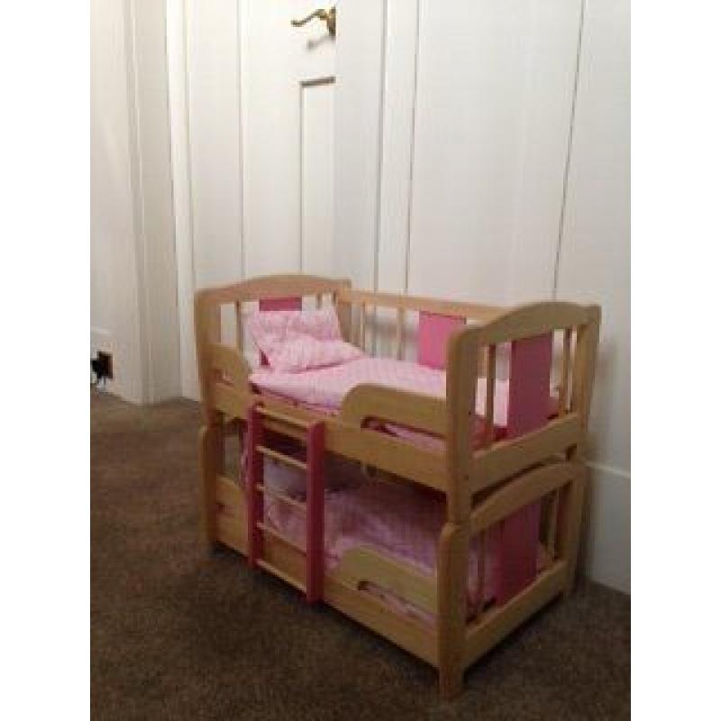 Dolls Wooden Bunk Bed-Good Condition