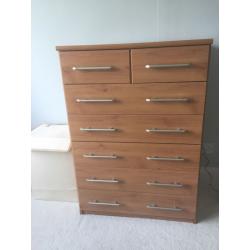 Beech effect chest of drawers