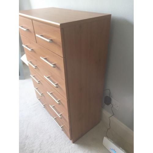 Beech effect chest of drawers