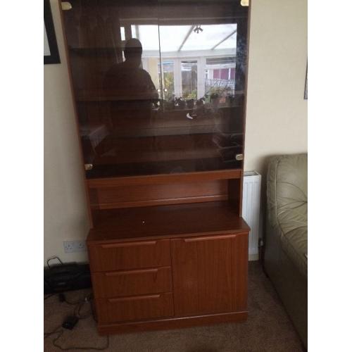 Teak display cabinet