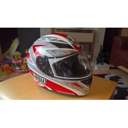 AGV K3 motorcycle helmet red and white