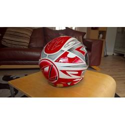 AGV K3 motorcycle helmet red and white