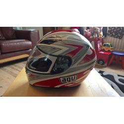 AGV K3 motorcycle helmet red and white