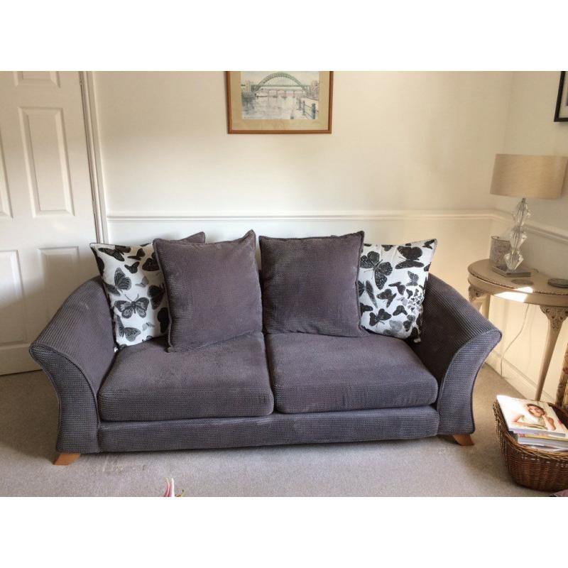 Immaculate grey sofa withscatter cushions for sale!