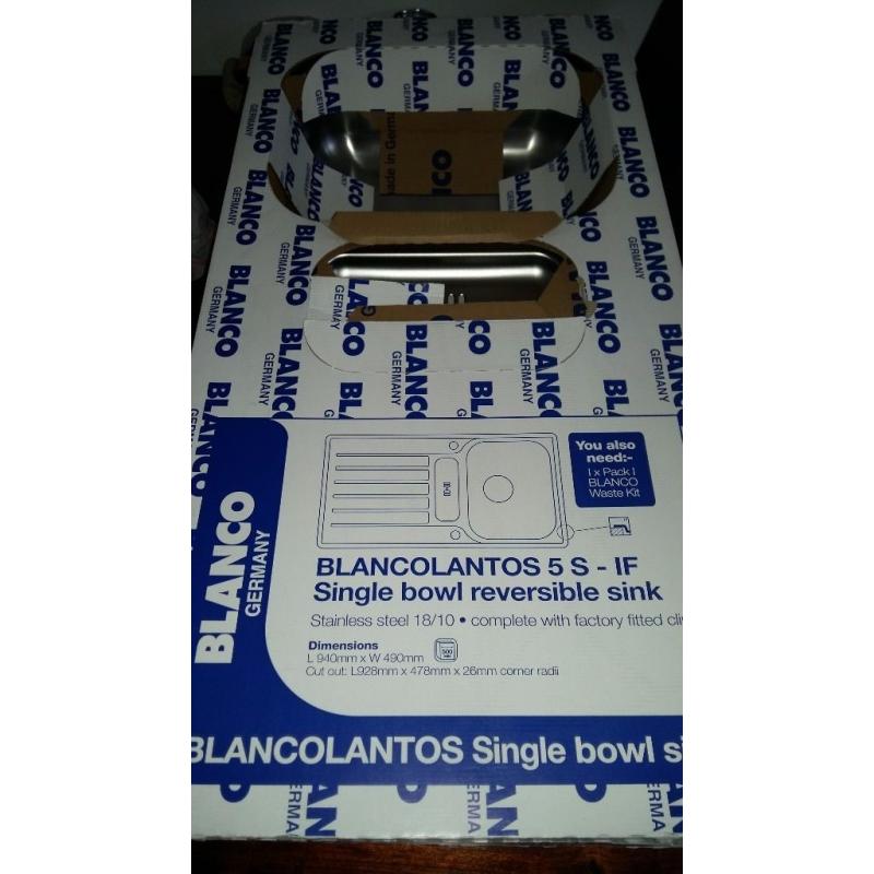 Brand new stainless steel kitchen sink "blanko" still in box unopened