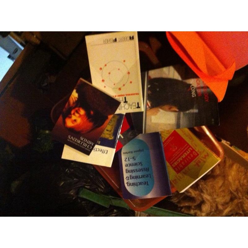 A selection of education/ teaching degree books for sale.