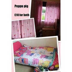 Peppa pig bedding and curtains
