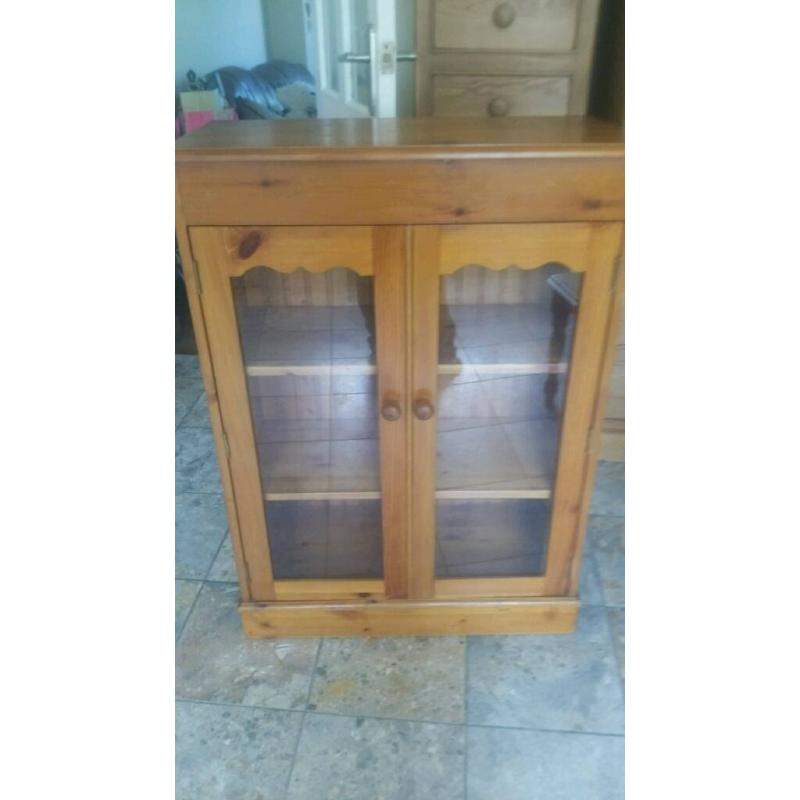 Solid pine glass cabinet