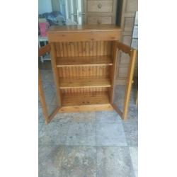 Solid pine glass cabinet