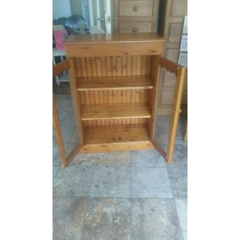 Solid pine glass cabinet