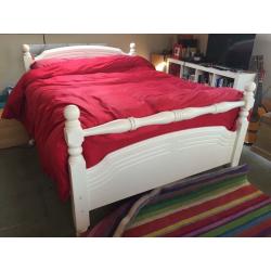 Double Bed: Solid Pine, painted white
