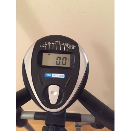 Cross trainer and exercise bike.