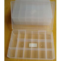 BOXES - 3 PLASTIC STORAGE BOXES CLIP DOWN LIDS, fixed dividers, used. COLLECTION ONLY