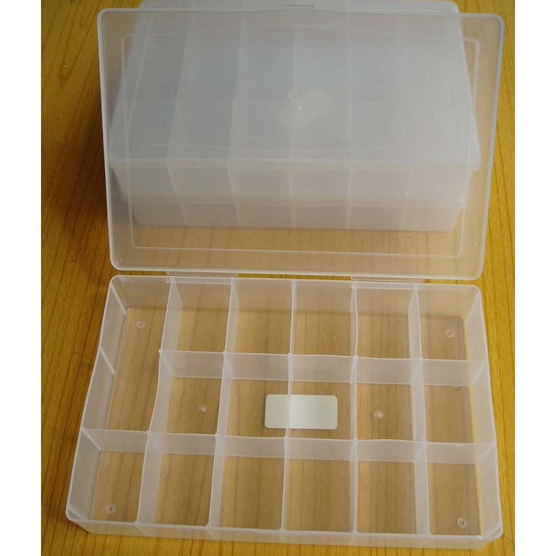 BOXES - 3 PLASTIC STORAGE BOXES CLIP DOWN LIDS, fixed dividers, used. COLLECTION ONLY