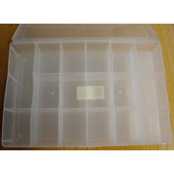 BOXES - 3 PLASTIC STORAGE BOXES CLIP DOWN LIDS, fixed dividers, used. COLLECTION ONLY