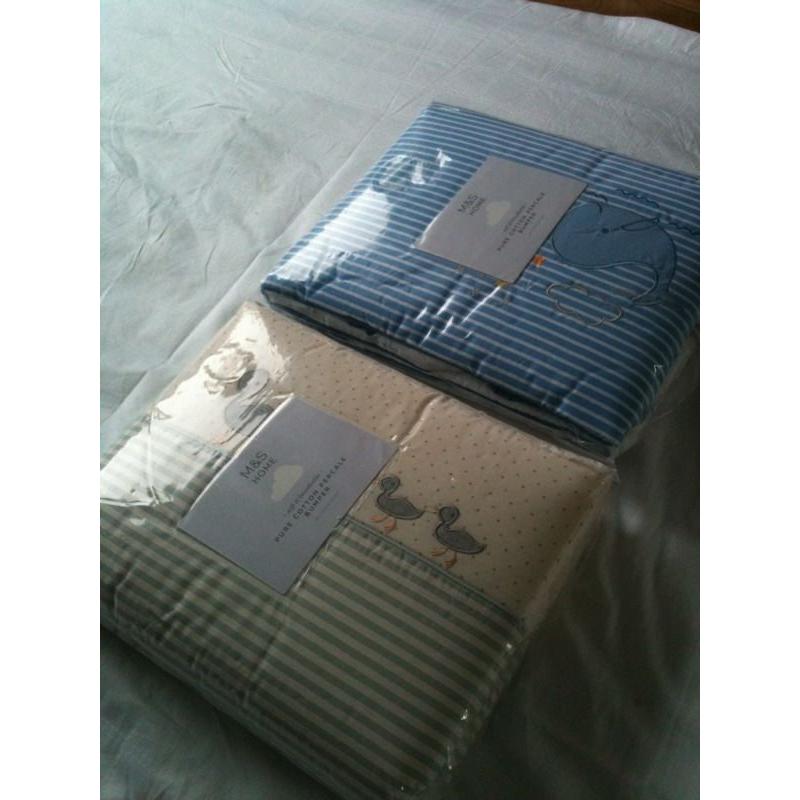 2 new cot bumpers