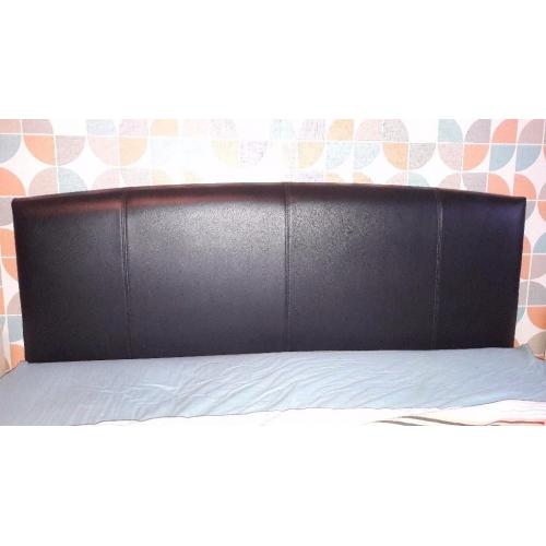 2 x black leather headboards