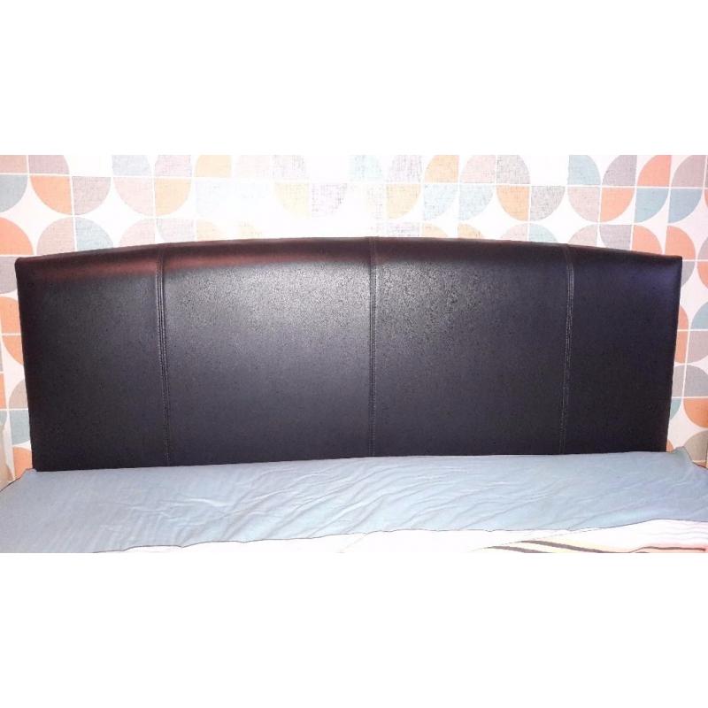 2 x black leather headboards