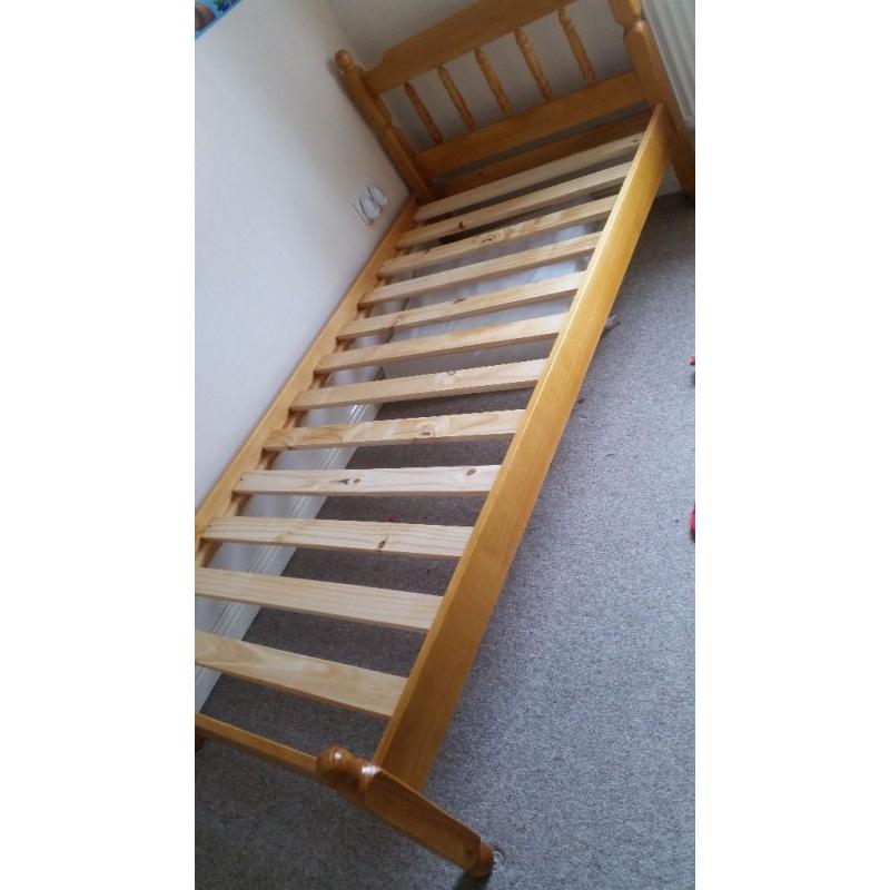 Wooden single bed
