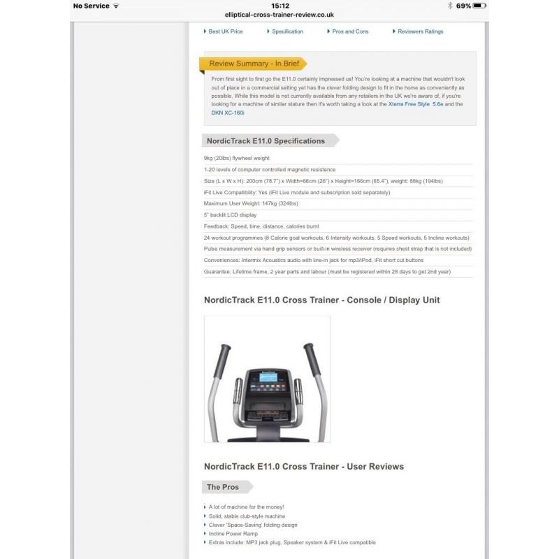 Nordictrack Cross Trainer