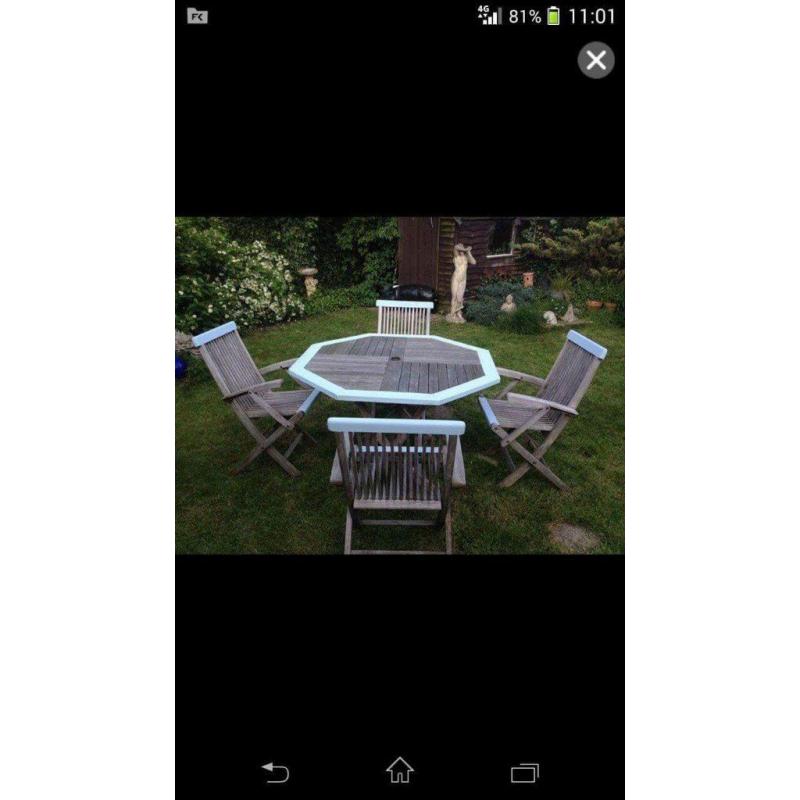 garden table & 4 chairs