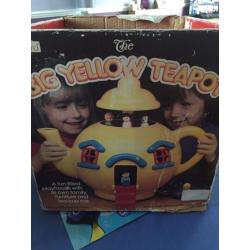 Bluebird big yellow tea pot 1980 vintage toy with box compleat