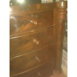 antique walnut veneered chest of drawers