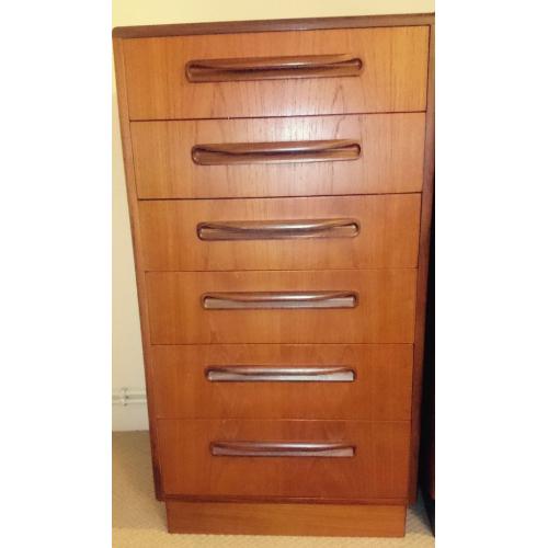 Vintage G Plan/ E-Gomme fresco tallboy chest of drawers 1970s - excellent condition.