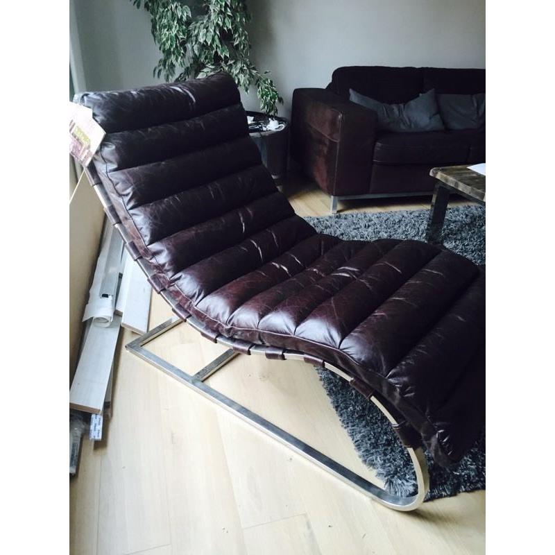 Chrome & leather lounge chair - John Lewis